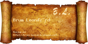 Brum Leonárd névjegykártya